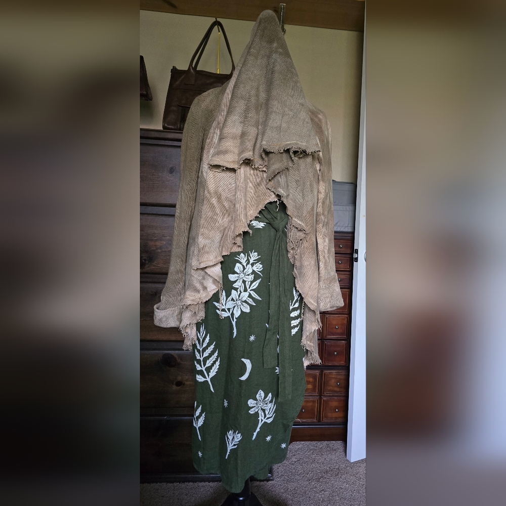 Sinew Moon Strange Shadows Cropped Willow Hemp Sweater Knit Cardigan